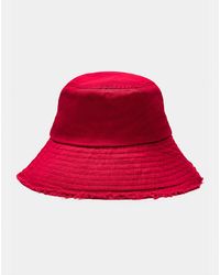 Pull&Bear - Bucket Hat Met Gerafelde Zoom - Lyst