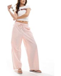 ASOS - Pantalones A Rayas Rosas De Pernera Barrel Sin Cierres De Sirsaca De - Lyst