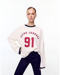 Pull&Bear - Long Sleeve T-shirt With Printed Graphic - Lyst