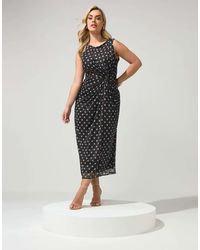 Yours Clothing - Polka Dot Maxi Dress - Lyst