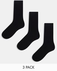 Weekday - Pack De 3 Pares De Calcetines Negros Noah De - Lyst