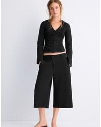 Stradivarius - V-neck Gathered Shirt - Lyst