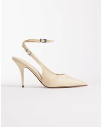 ASOS - – promise – naturfarbene high heels mit fersenriemen und hohem stilettoabsatz - Lyst