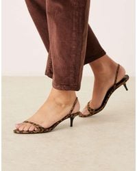 Mango - Sandali Con Tacco Minimal Con Stampa Leopardata E Cinturino Posteriore - Lyst