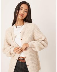 Vila - Fluffy Texture Knitted Cardigan - Lyst