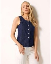 Long Tall Sally - Denim Waistcoat - Lyst