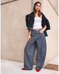 Bershka - Balloon Stripe Trousers - Lyst