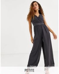 Conffetti Womens Belt Lapel Neck Short Deep Relaxed Pleated Playsuit Jumpsuits