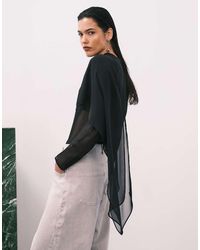 ASOS - Chiffon Scarf Detail Sheer Blouse - Lyst