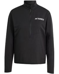 adidas - Camiseta Negra De Manga Larga Con Media Cremallera Terrex Multi Climacool De - Lyst