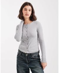 New Look - Crew Neck Cardigan - Lyst