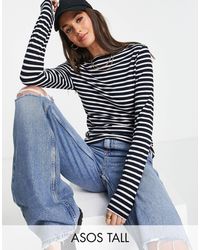 ASOS - Asos Design Tall Long Sleeve Striped T-shirt - Lyst