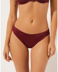 Calzedonia - Brazilian Bikini Bottoms Shiny Satin - Lyst