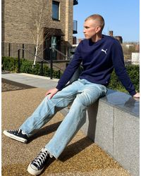 PUMA Essentials – sweatshirt mit kleinem logo in Blau für Herren - Lyst