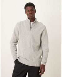 Barbour - Essential Lambswool Half Zip Knitted Jumper - Lyst