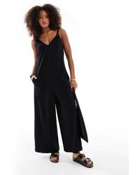 ASOS - Mono Largo Con Detalle Retorcido En El Hombro De - Lyst