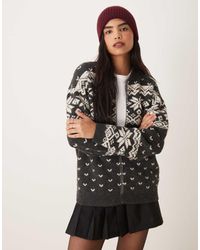ASOS - Gebreid Vest Met Kraag, Ritssluiting En Fairisle-Motief - Lyst