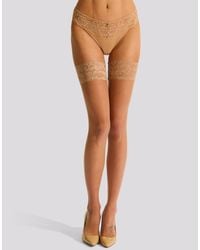 Ann Summers - Lace Top Glossy Hold Ups - Lyst
