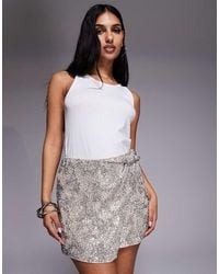 River Island - Sequin Embellished Skort - Lyst