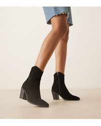 ASOS - Wide Fit Rational Heeled Western Boots - Lyst