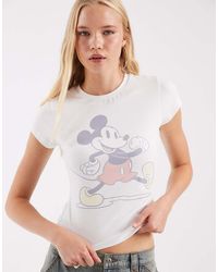ASOS - Disney Baby Tee With Faded Mickey Mouse Print - Lyst