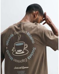 Only & Sons - Relaxed Fit T-shirt With Espresso Back Print - Lyst