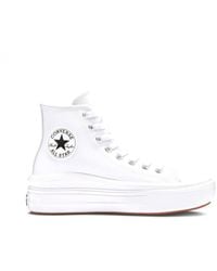 Converse - Chuck Taylor All Star Move Hi Leather Trainers - Lyst