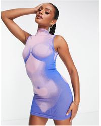 LAPP THE BRAND - Lapp Seamless Body Art Bodycon Mini Dress - Lyst