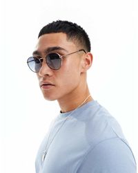Jack & Jones - Occhiali Da Sole Rotondi Dorati - Lyst