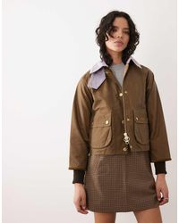 Barbour - Beadnell Cropped Wax Jacket - Lyst