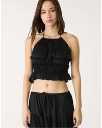 Stradivarius - Top Allacciato Al Collo Con Schiena Scoperta - Lyst