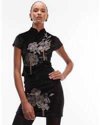 ASOS - Co-ord Velvet Embroidered Mini Skirt With Drip Bead Detail - Lyst