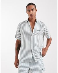 ASOS - Co-Ord Relaxed Stripe Shirt With Chest Embroidery - Lyst