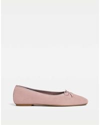 Stradivarius - – flache ballerinas aus spaltwildleder - Lyst