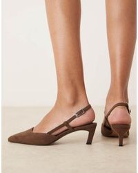 ASOS - Shadow Chisel Toe Slingback Mid Heel Shoes - Lyst