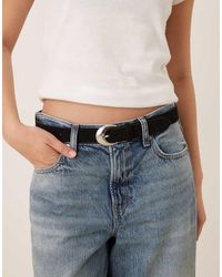 Accessorize - Silver Buckle Suede Belt - Lyst