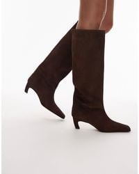 ASOS - Candace Premium Pull On Chisel Toe Knee Boots - Lyst