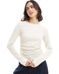 Vero Moda - Textured Ruched Long Sleeve Top - Lyst