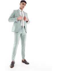 ASOS - Pantalones De Traje Verdes De Corte Pitillo Con Acabado Texturizado De Wedding - Lyst