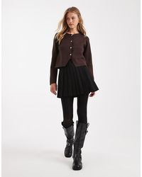 Pimkie - High Waisted Pleated Hem Skater Mini Skirt - Lyst