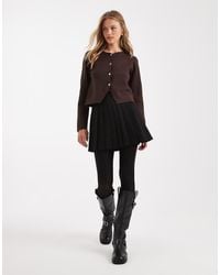 Pimkie - High Waisted Pleated Hem Skater Mini Skirt - Lyst