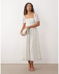 New Look - – hinten gebundenes, strukturiertes kleid im milchmädchen-stil - Lyst