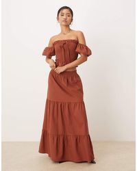 Lovedrobe - Shirred Waist Tiered Maxi Skirt Co-Ord - Lyst