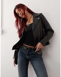 Barneys Originals - Real Leather Belted Biker Jacket - Lyst