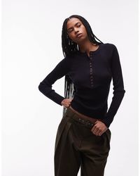 & Other Stories - Pure Wool Ribbed Knitted Henley Top - Lyst