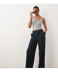 ASOS - Asos Design Tall Wide Leg Trousers With Pleat Detail - Lyst