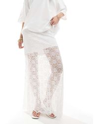 Vero Moda - Lined Lace Hanky Hem Midi Skirt - Lyst