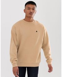 ASOS Oversized Sweatshirt In Beige With Triangle - Natural