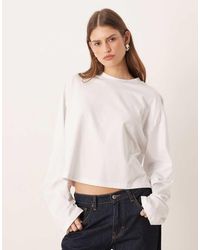 ASOS - Long Sleeve Boxy Cropped T-Shirt - Lyst