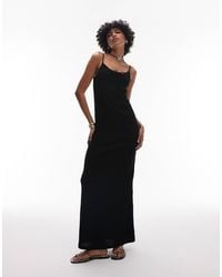 TOPSHOP - Crinkle Tie Front Cami Maxi Dress - Lyst